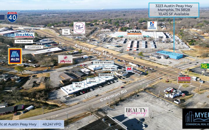 Pictures of Industrial, Retail property located at 3223 Austin Peay Hwy, Memphis, TN 38128 for lease - image #1