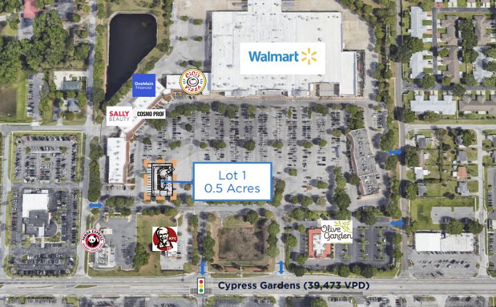 Pictures of Retail, Land, Restaurant property located at 303-399 Cypress Gardens Blvd, Winter Haven, FL 33880 for lease - image #1