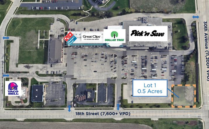 Pictures of Retail, Land, Restaurant property located at 2811 18th St, Kenosha, WI 53140 for lease - image #1