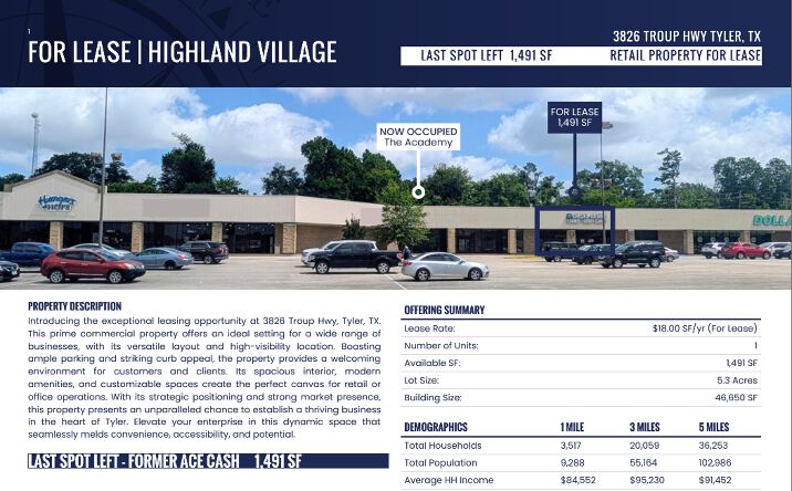 Pictures of Retail property located at 3826 Troup Hwy, Tyler, TX 75703 for lease - image #1