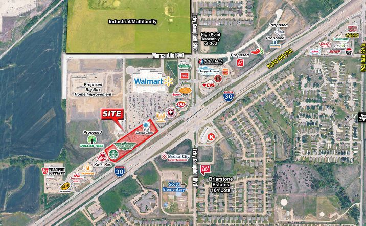 Pictures of Retail, Land property located at NWQ of I-30 & Erby Campbell Blvd, Royse City, TX 75189 for lease - image #1