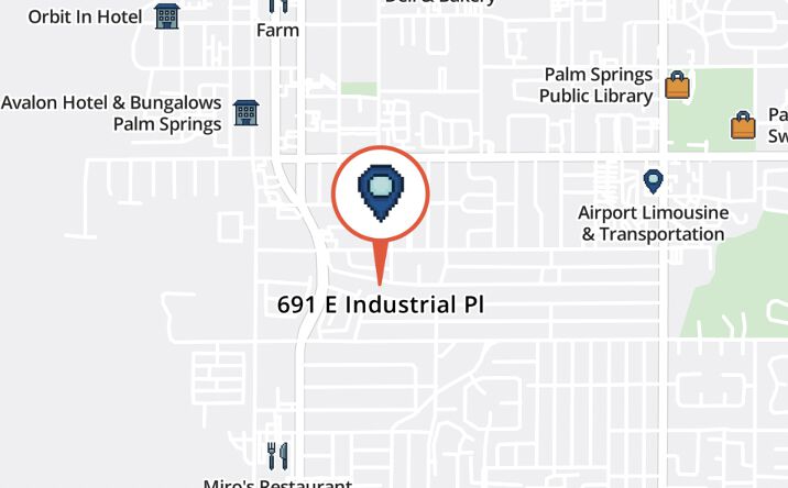 Pictures of Retail, Office, Industrial property located at 691 Industrial Place Palm Springs, CA 92264, Palm Springs, US 92264 for lease - image #1