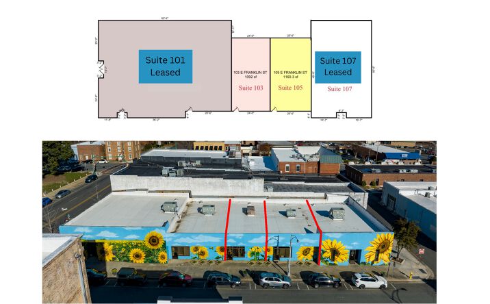 Pictures of Retail, Office, Restaurant property located at 103 E Franklin St, Monroe, NC 28112 for lease - image #1