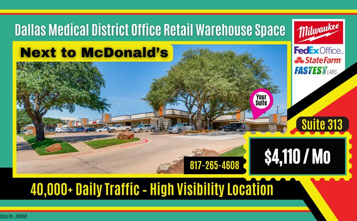 Pictures of Retail, Office, Industrial property located at 1625 W Mockingbird Ln Suite 313, Dallas TX, USA, Dallas, TX 75235 for lease - image #1