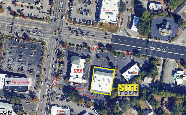 Pictures of Retail property located at 4620 Oleander Dr, Wilmington, NC 28403 for lease - image #1