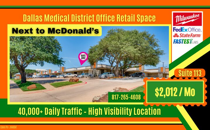 Pictures of Retail, Office property located at 1625 W Mockingbird Ln Suite 113, Dallas, US 75235 for lease - image #1