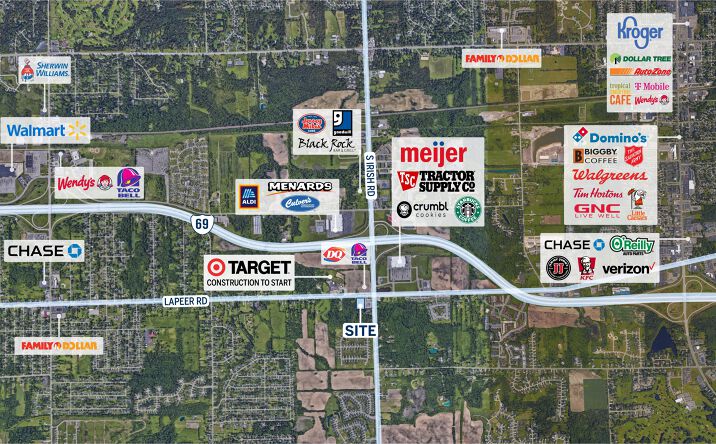 Pictures of Land property located at SWQ of Irish & Lapeer Roads, Davison, MI 48446 for lease - image #1