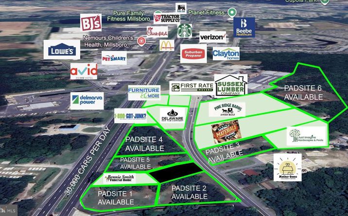 Pictures of Land property located at 0 E Rt 113, NEC Rt 113 and Cricket St, Millsboro, DE 19966 for lease - image #1