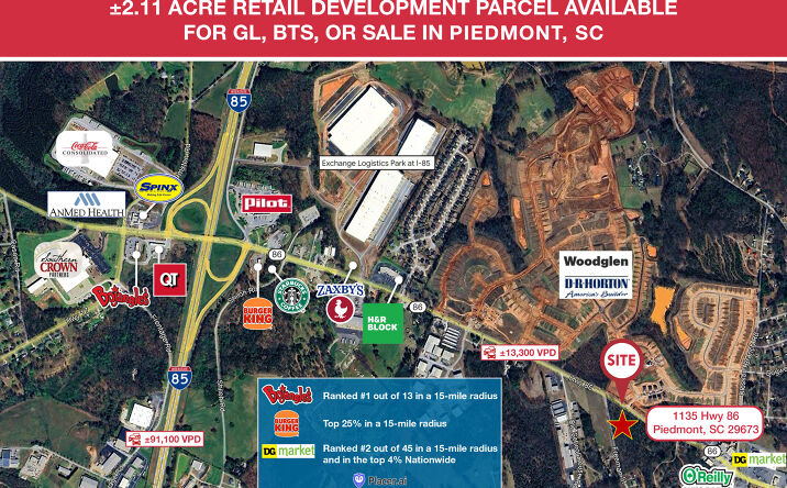Pictures of Land, Retail property located at 1135 SC-86, Piedmont, SC 29673 for lease - image #1
