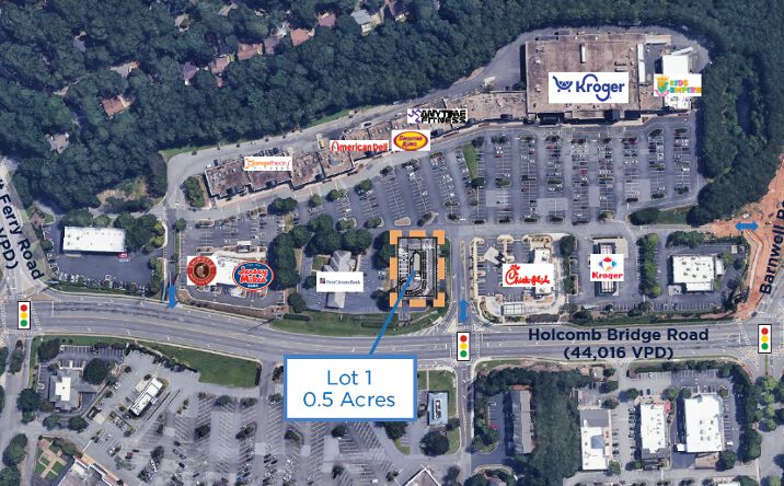Pictures of Retail, Land, Restaurant property located at 8465 Holcomb Bridge Rd, Johns Creek, GA 30022 for lease - image #1