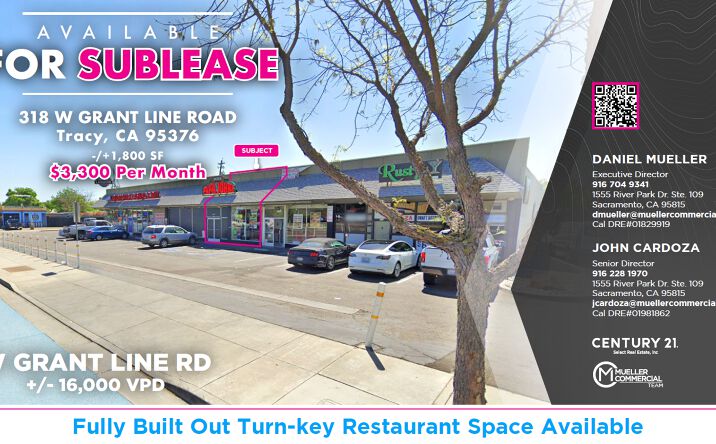 Pictures of Restaurant property located at 318 W Grant Line Rd, Tracy, CA 95376 for lease - image #1