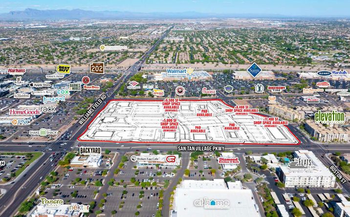 Pictures of Retail property located at Williams Field Rd and SanTan Village Pkwy, Gilbert, AZ 85295 for lease - image #1