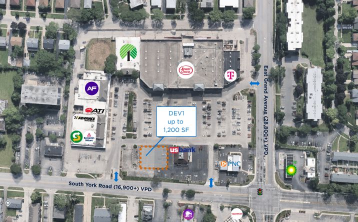 Pictures of Retail, Land, Restaurant property located at 1147 South York Road, Bensenville, IL 60106 for lease - image #1