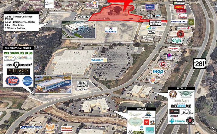 Pictures of Land property located at NWC of US Hwy 281 & State Hwy 46, Bulverde, TX 78163 for lease - image #1