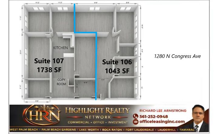 Pictures of Office property located at 1280 Old Congress Avenue, West Palm Beach, FL 33409 for lease - image #1