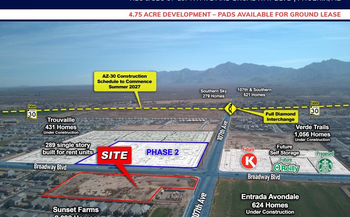 Pictures of Land property located at NWC 107th Ave & Broadway Blvd, Avondale, AZ 85353 for lease - image #1
