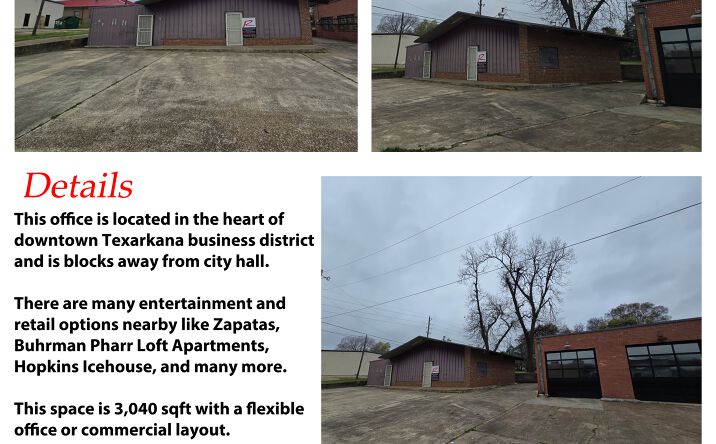 Pictures of Office property located at 513 E THIRD ST, TEXARKANA, AR 71854 for lease - image #1