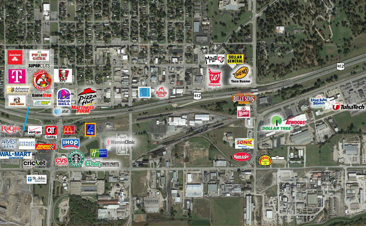 Pictures of Retail, Office property located at 14-26 E 2nd, Sand Springs, OK 74063 for lease - image #1