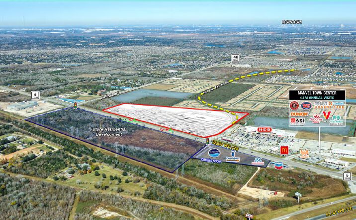 Pictures of Retail, Office, Restaurant property located at NWC Highway 6 and Kirby Drive, Manvel, TX 77578 for lease - image #1