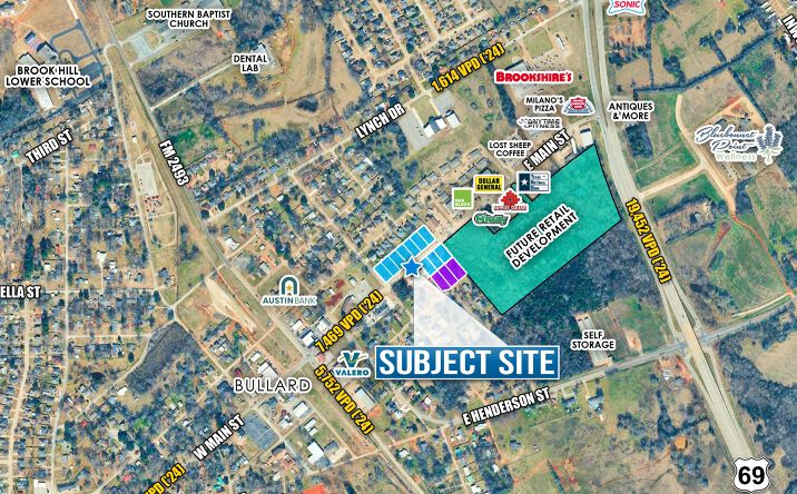 Pictures of Land property located at SWC US-69 & Main Street, Bullard, TX 75757 for lease - image #1