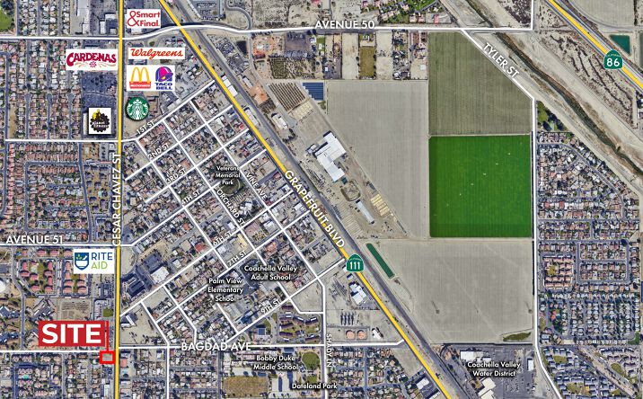 Pictures of Land property located at SWC Cesar Chavez St & Bagdad Ave, COACHELLA, CA 92236 for lease - image #1