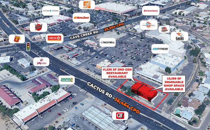 Pictures of Retail property located at Northeast Corner of Cactus Rd and Cave Creek Rd, Phoenix, AZ 85022 for lease - image #1