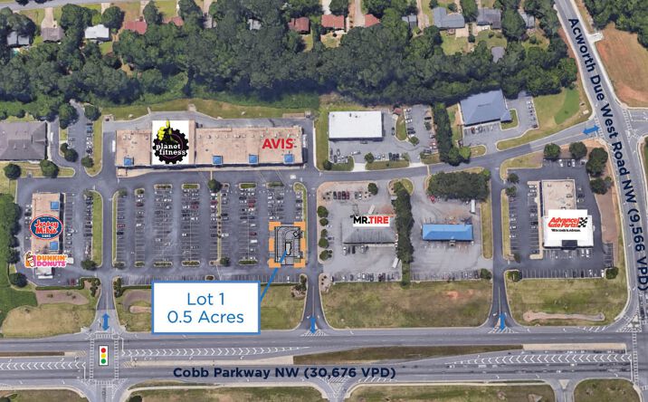 Pictures of Restaurant, Land, Retail property located at 3190 Cobb Parkway Northwest, Kennesaw, GA 30144 for lease - image #1