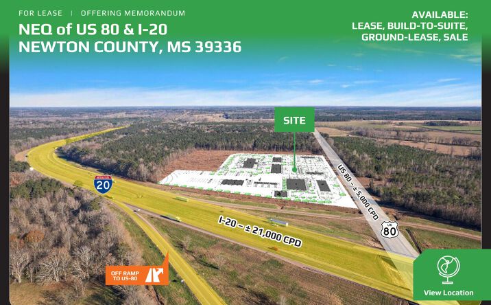 Pictures of Land, Retail, Restaurant property located at Interstate 20, Newton, MS 39336 for lease - image #1