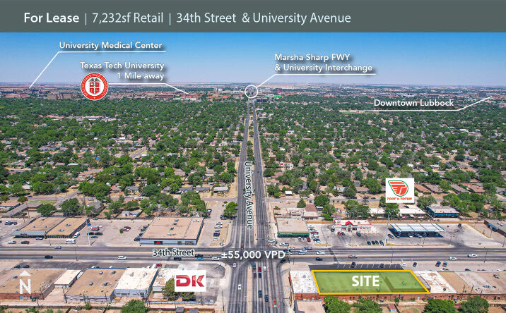 Pictures of Retail property located at 2443 34th Street, Lubbock, TX 79411 for lease - image #1