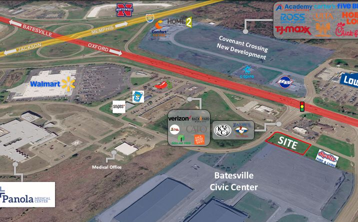 Pictures of Retail, Land, Restaurant property located at DW Whitaker Drive, Batesville, MS 38606 for lease - image #1