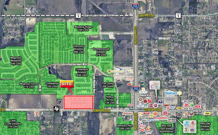 Pictures of Retail, Land property located at NWQ Ovilla Rd & Grand Meadow Blvd, Red Oak, TX 75154 for lease - image #1