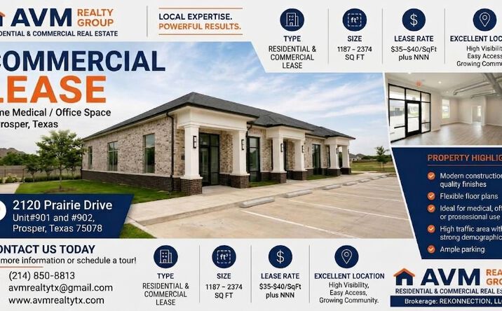 Pictures of Office property located at 2120 Prairie Drive, Unit #901, Prosper, TX 75078 for lease - image #1