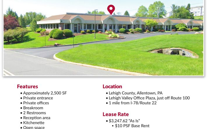 Pictures of Office property located at 1150 Glenlivet Dr, Unit A-11, Suites A & B, Allentown, PA 18102 for lease - image #1