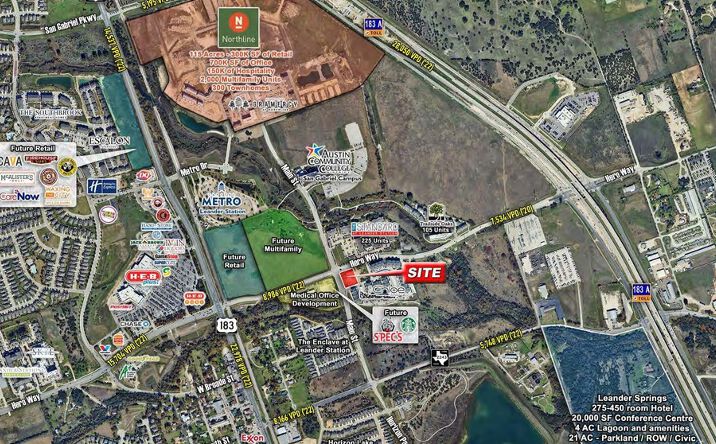 Pictures of Retail, Restaurant property located at SEC of Hero Way & Main St, Leander, TX 78641 for lease - image #1