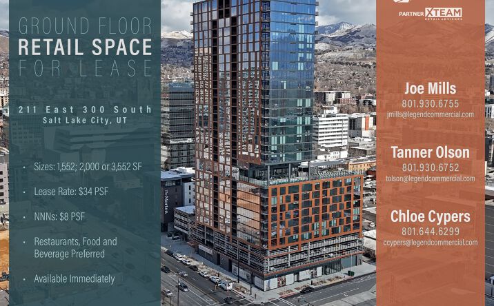 Pictures of Retail, Restaurant property located at 211 East 300 South, Salt Lake City, UT 84754-4269 for lease - image #1