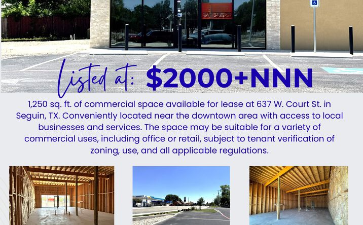Pictures of Retail, Office, Restaurant property located at 637 W. Court St. Ste. 200, Seguin, TX 78155 for lease - image #1
