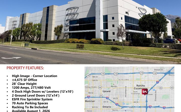 Pictures of Industrial property located at 8676 Rochester Ave, Rancho Cucamonga, CA 91730 for lease - image #1