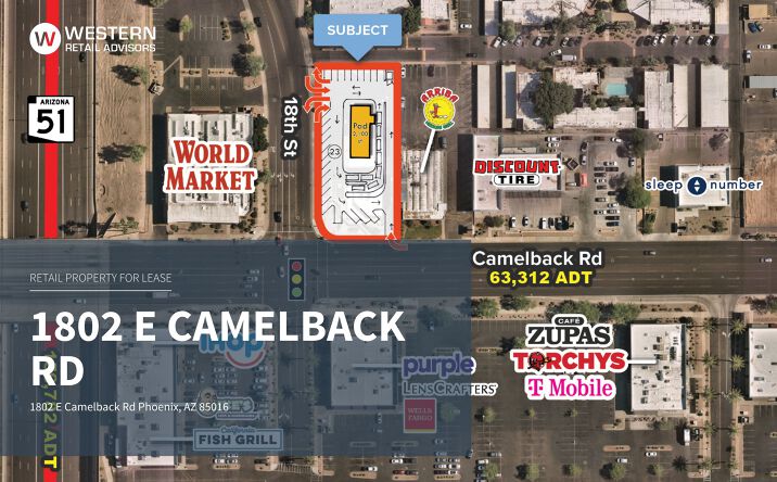 Pictures of Retail property located at 1802 E Camelback Rd, Phoenix, AZ 85016 for lease - image #1