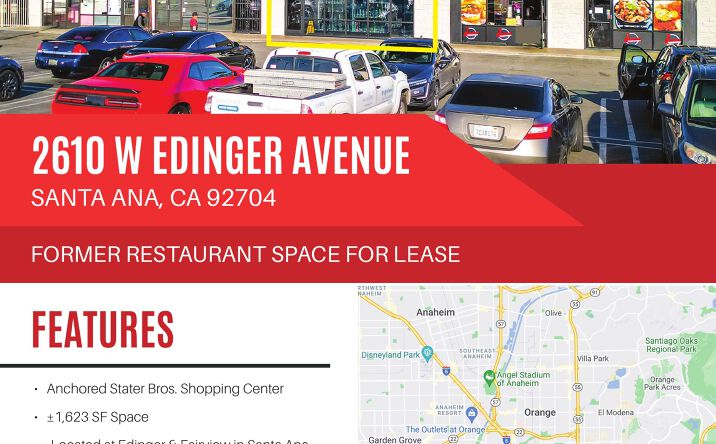 Pictures of Restaurant property located at 2610 W Edinger Avenue, Santa Ana, CA 92704 for lease - image #1