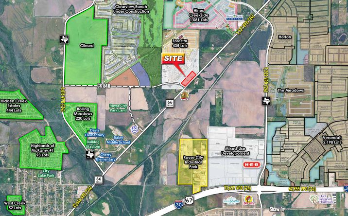 Pictures of Land property located at SWQ of TX-66 & Fikes Avenue, Royse City, TX 75189 for lease - image #1
