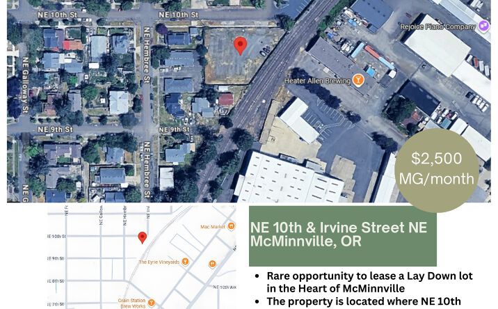 Pictures of Land property located at NE 10th & Irvine Street NE, McMinnville, OR 97128 for lease - image #1