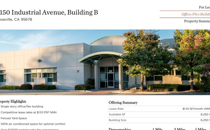 Pictures of Office, Industrial property located at 8150 Industrial Avenue, Building B, Roseville, CA 95678 for lease - image #1