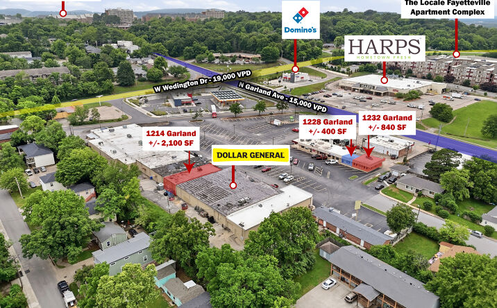 Pictures of Retail, Office property located at 1200-1232 N Garland Ave, Fayetteville, AR 72703 for lease - image #1