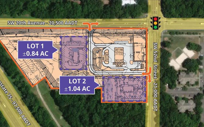 Pictures of Retail, Land, Restaurant property located at SWQ SW 20th Avenue & SW 52nd Street, Gainesville, FL 32607 for lease - image #1