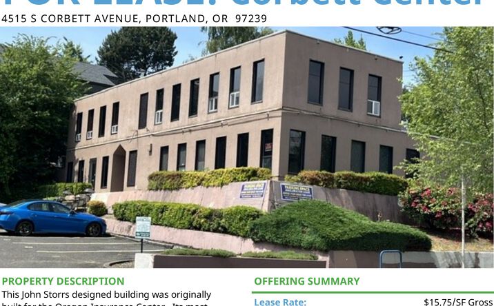 Pictures of Office property located at 4515 S Corbett Avenue, Portland, OR 97239 for lease - image #1