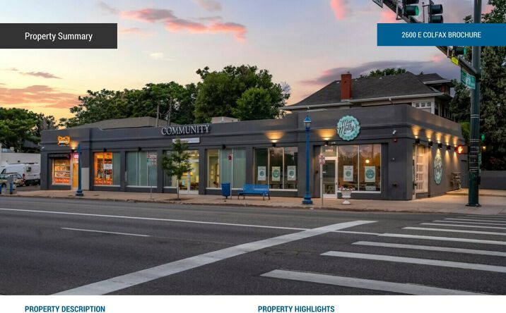 Pictures of Retail, Restaurant property located at 2600 E Colfax Ave, Denver, CO 80218 for lease - image #1