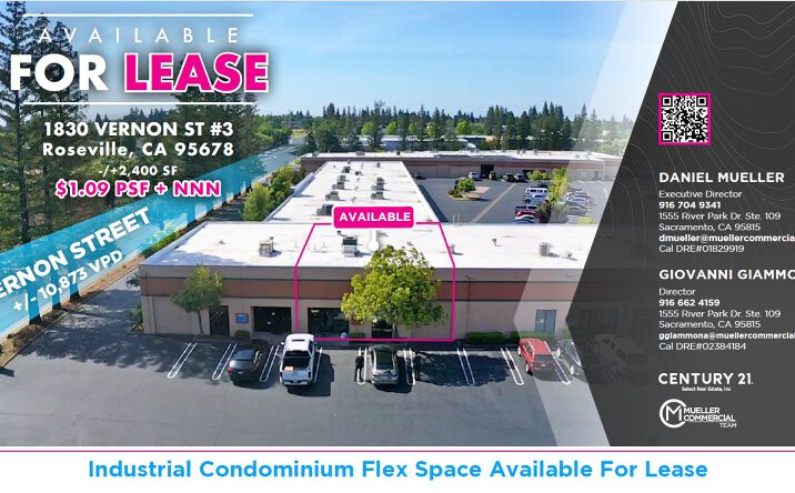 Pictures of Industrial property located at 1830 vernon St suite 3, Roseville, CA 95678 for lease - image #1