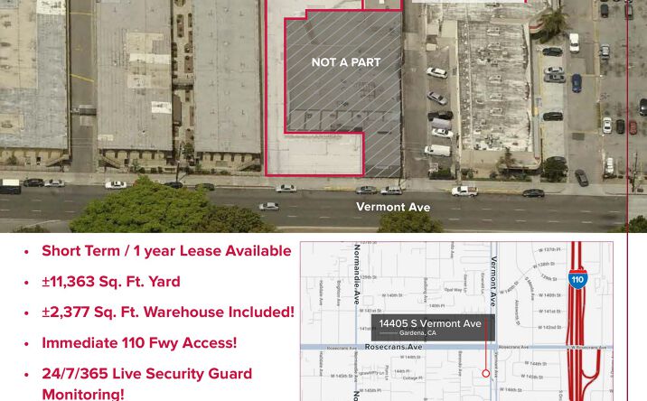 Pictures of Industrial, Land property located at 14405 S Vermont Ave, Gardena, CA 90247 for lease - image #1
