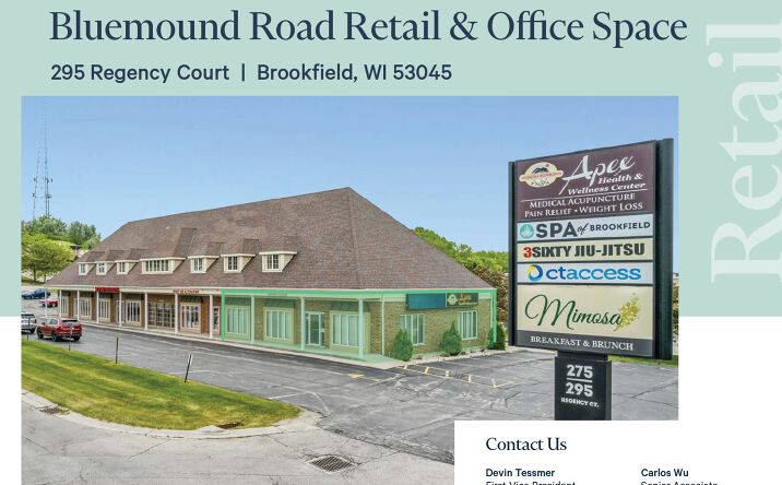 Pictures of Office, Retail property located at 295 Regency Court, Brookfield, WI 53045 for lease - image #1