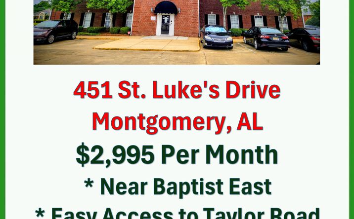 Pictures of Office property located at 451 ST LUKES DR, MONTGOMERY, AL 36117-7107 for lease - image #1